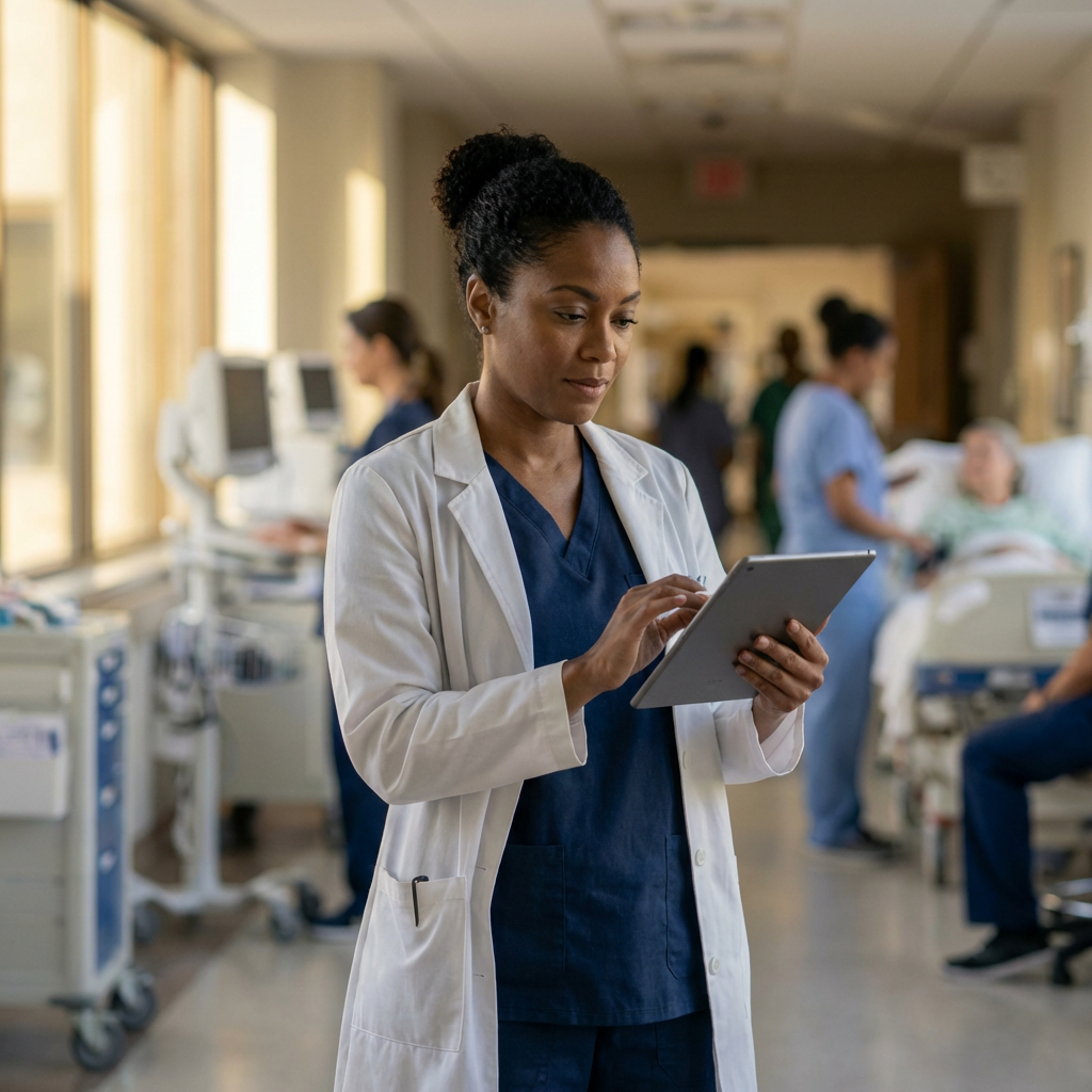 Healthcare professional using immersive training