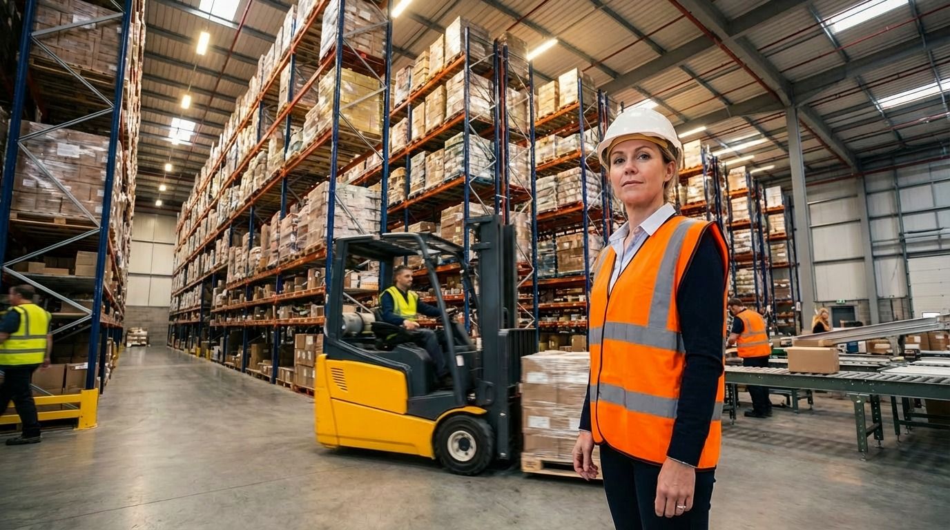Logistics manager in a large fulfillment warehouse